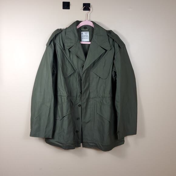 Vintage 1984 KL Army Surplus Green Cotton Utility Jacket Size S - Picture 1 of 12